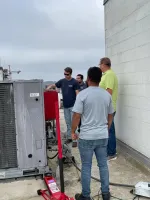 HVAC RTU Helicopter lift in Buckhead Midtown Atlanta 30309 by The Air Company of GA.