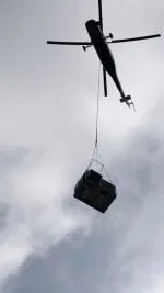 HVAC RTU Helicopter lift in Buckhead Midtown Atlanta 30309 by The Air Company of GA