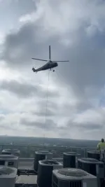 HVAC RTU Helicopter lift in Buckhead Midtown Atlanta 30309 by The Air Company of GA