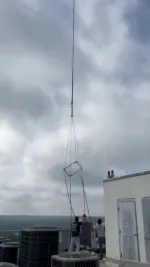 HVAC RTU Helicopter lift in Buckhead Midtown Atlanta 30309 by The Air Company of GA