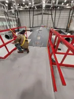a person standing on a ladder