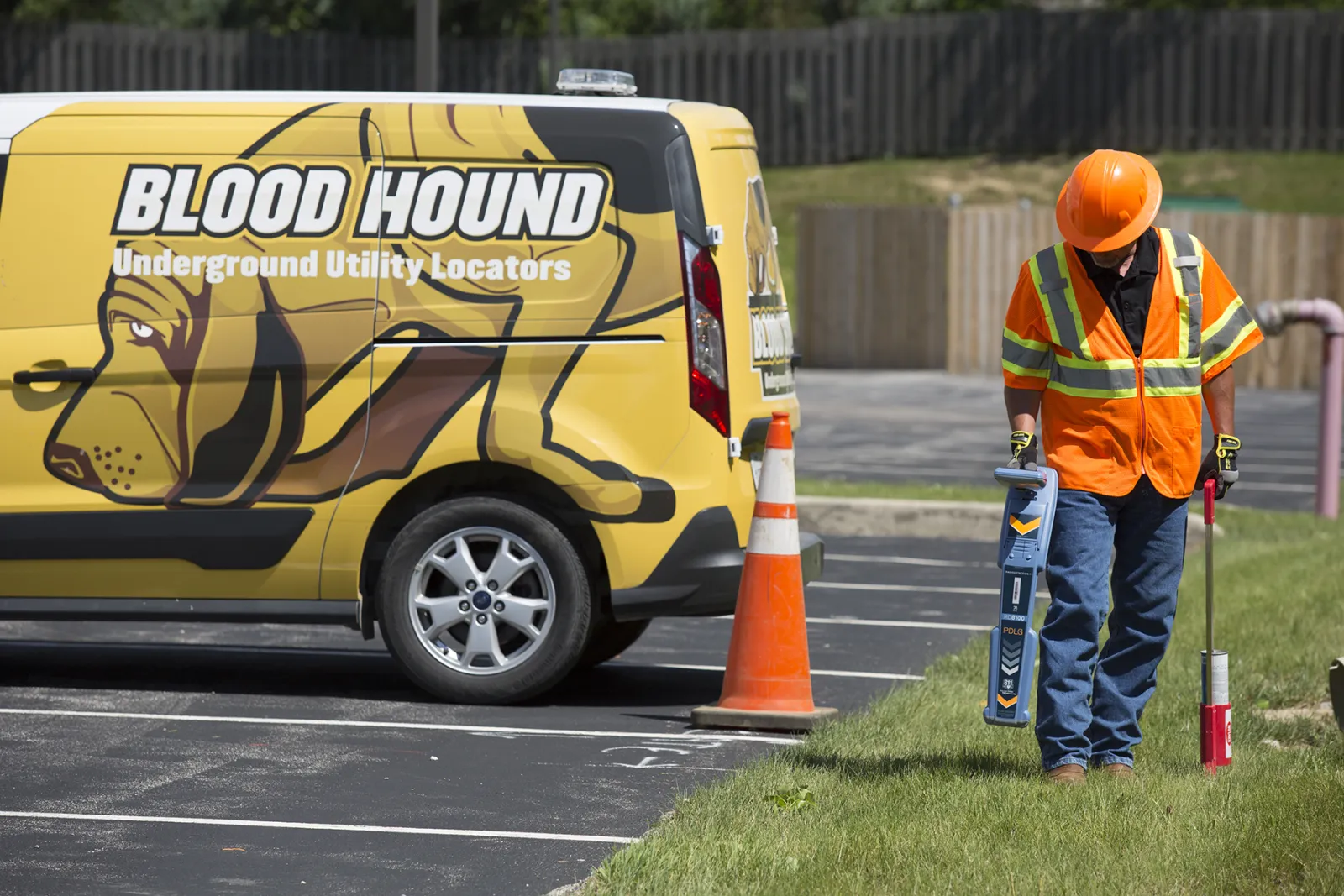 Man from Blood Hound providing underground utility locating services