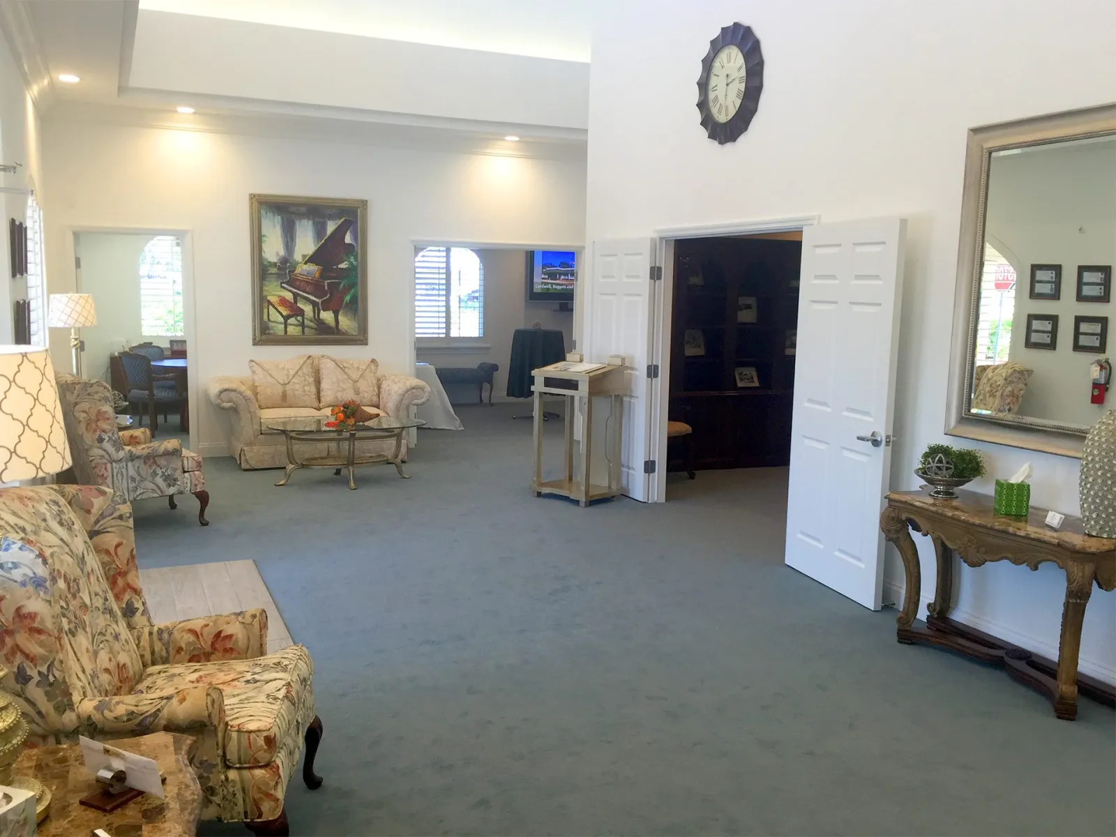 The interior of Cardwell Funeral Home in Daytona, Florida
