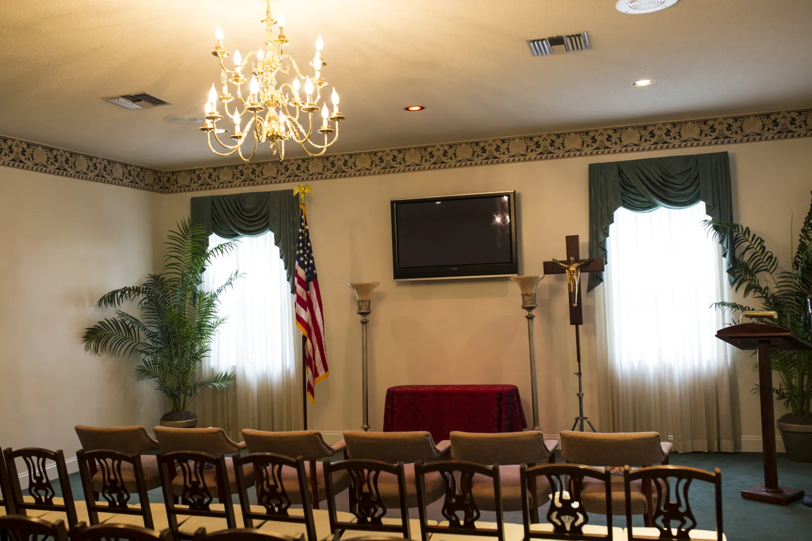 The interior of Lohman Funeral Home in Palm Coast, Florida.