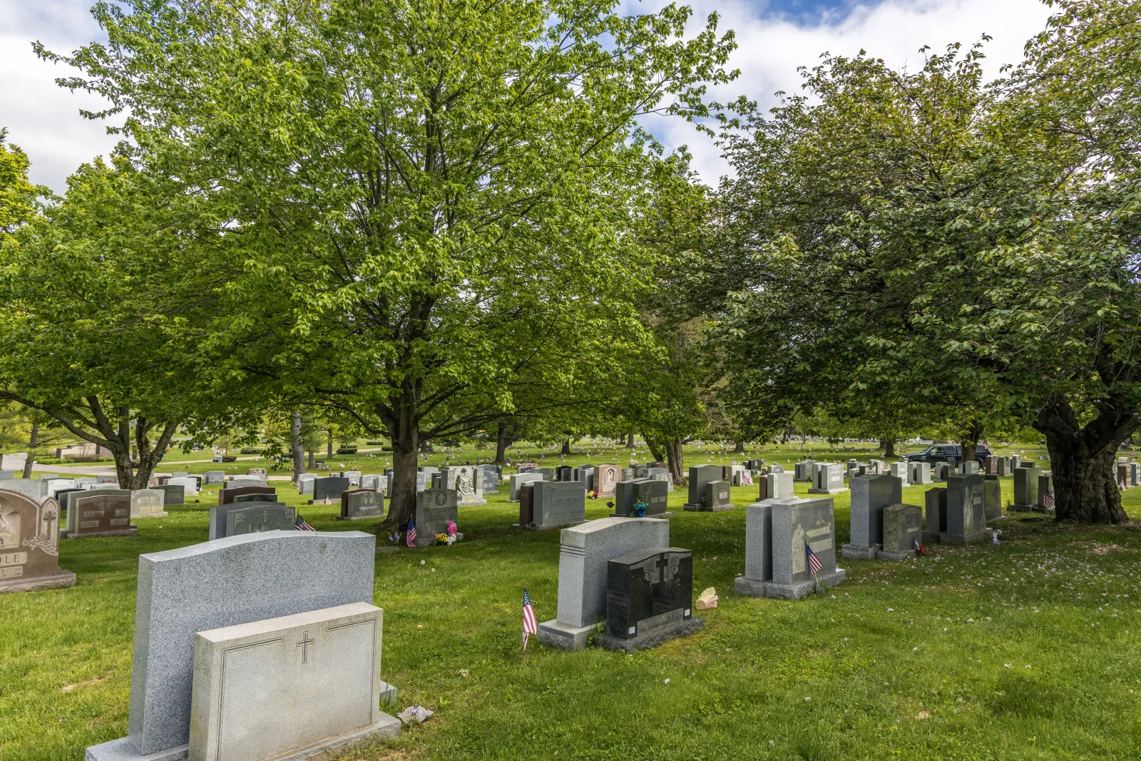 Graves at a cemetery