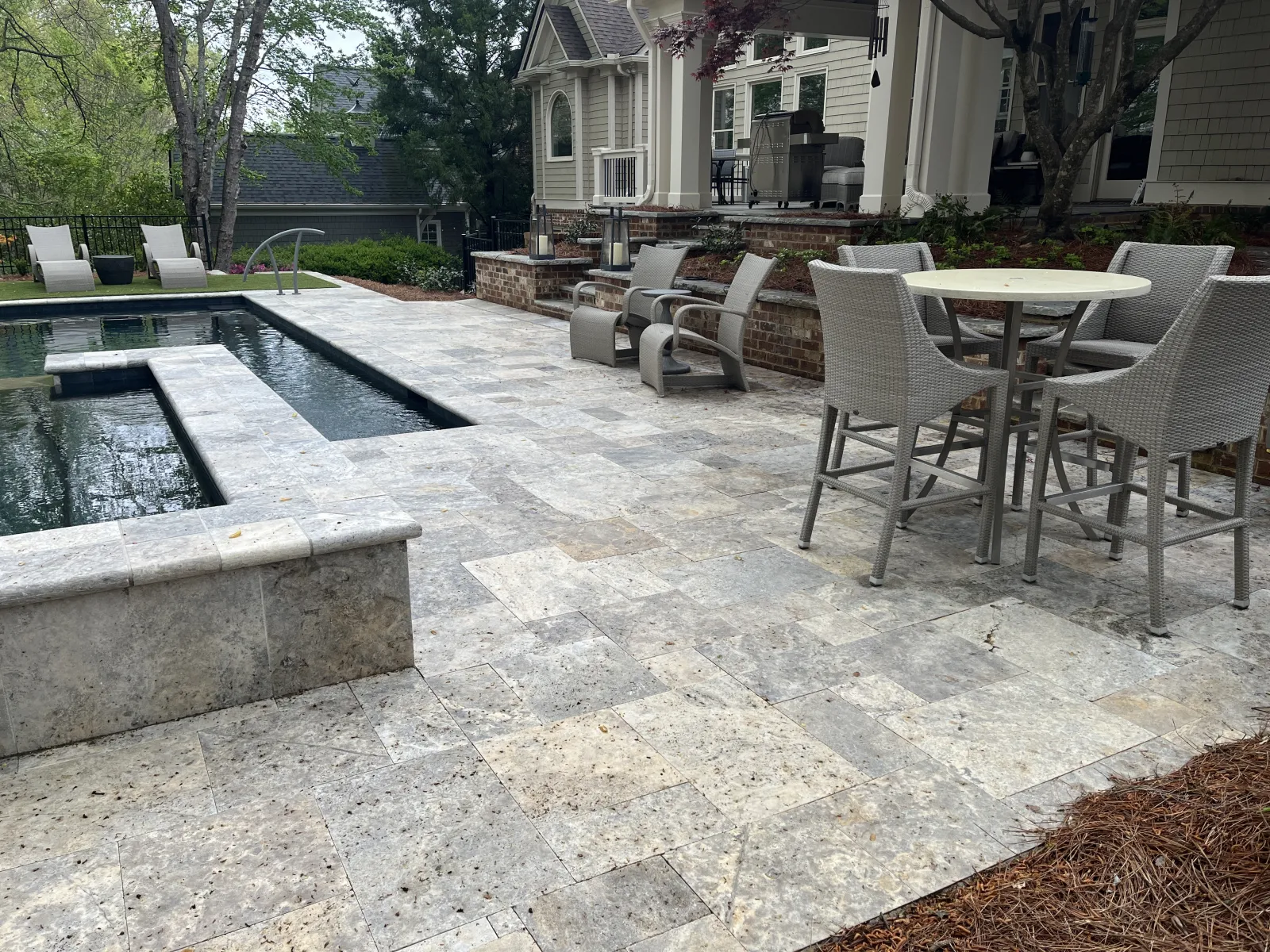 hardscape seating area and pool deck