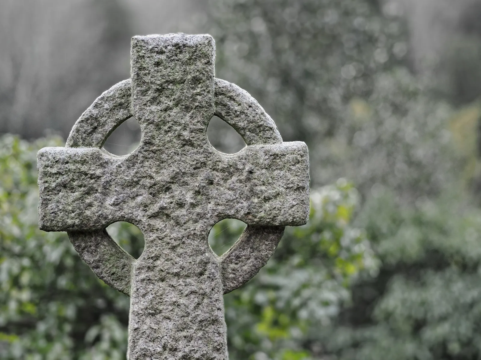 Catholic headstone at cemetery