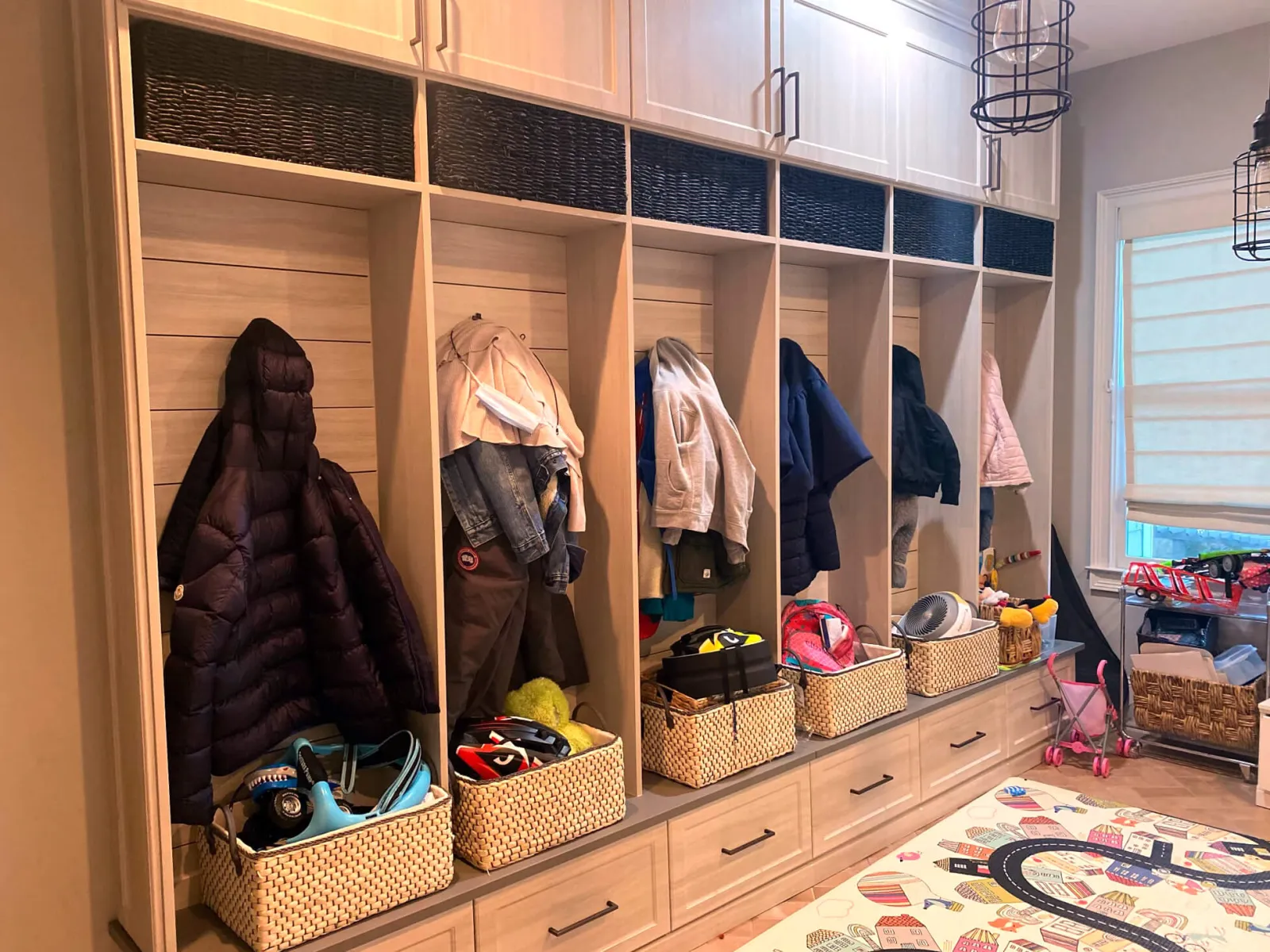 Custom deals mudroom cabinets