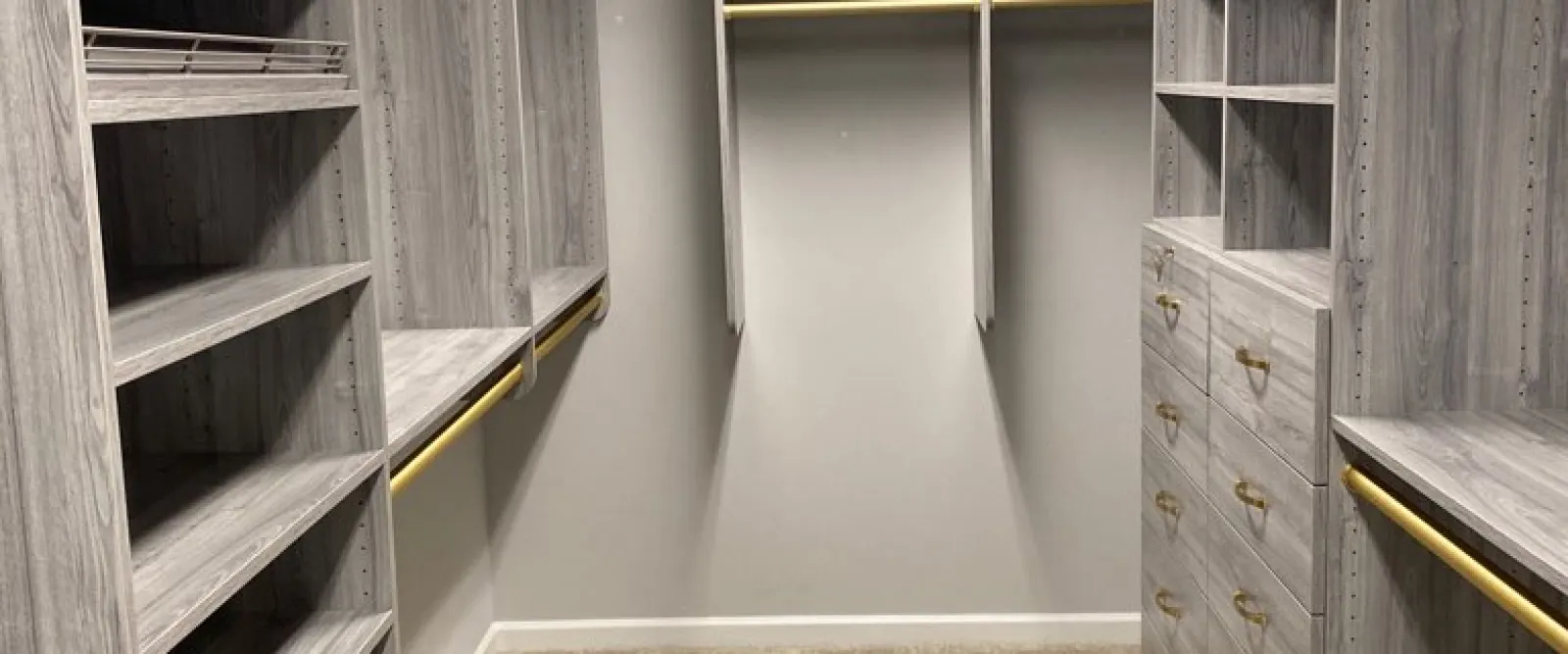 Walk-in closet with elaborate storage options