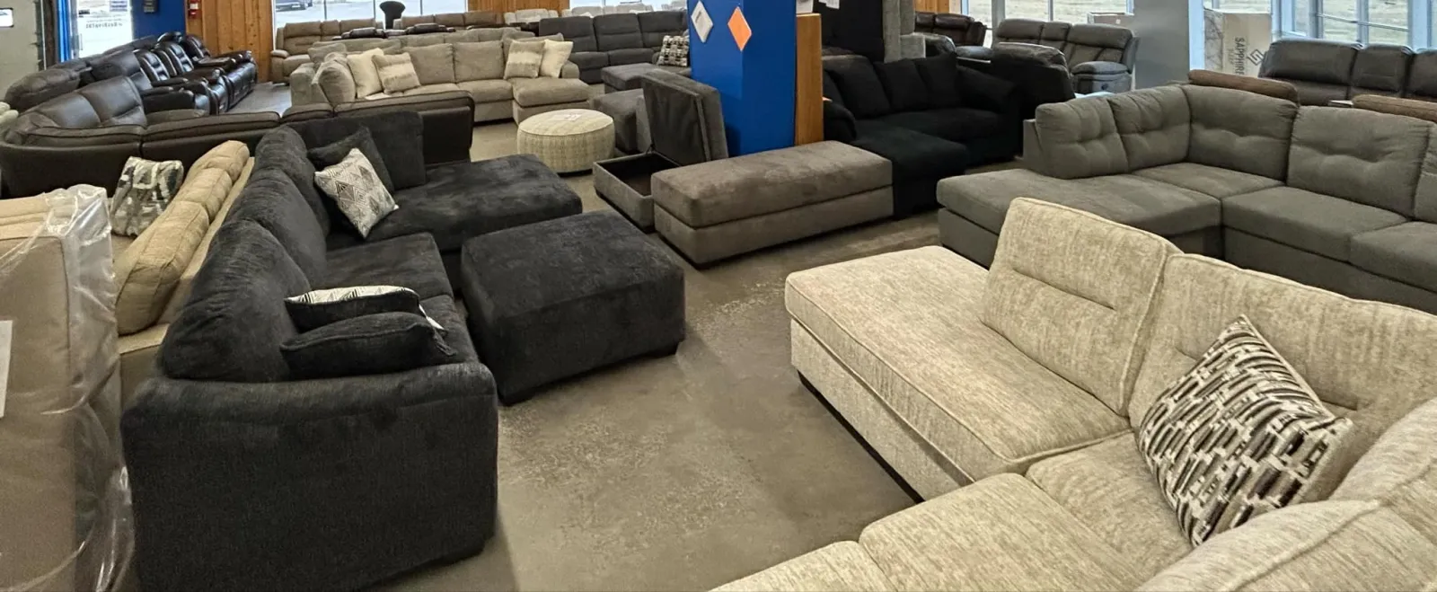 a group of couches in a room