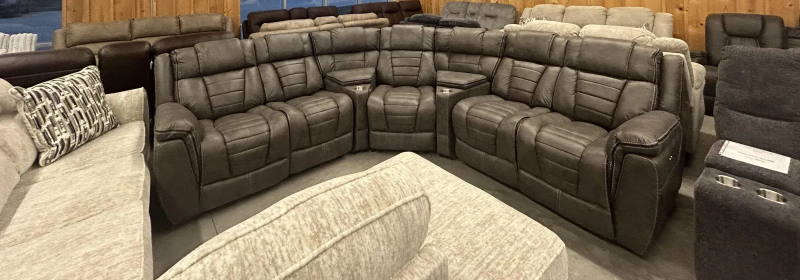 a group of couches