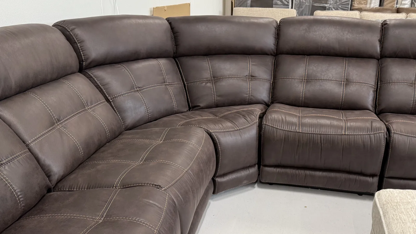 a brown leather couch