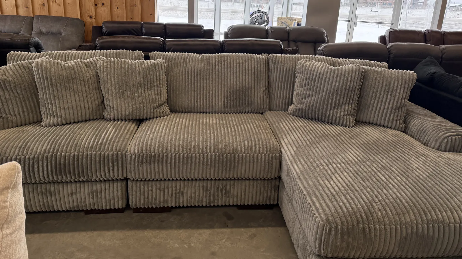 a large couch in a room