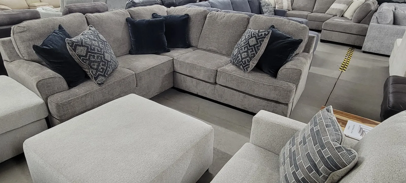 a couch with pillows