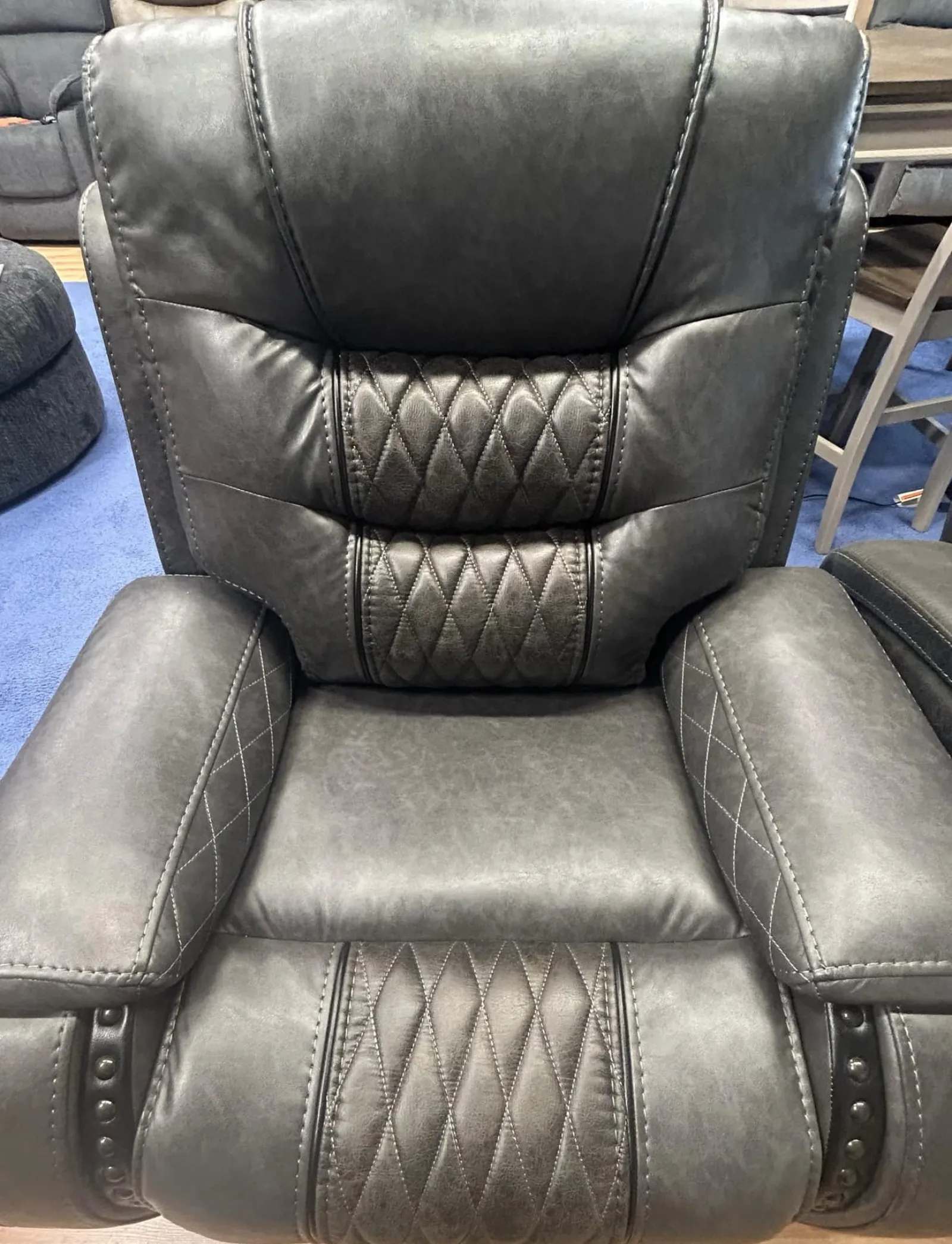 a black leather chair