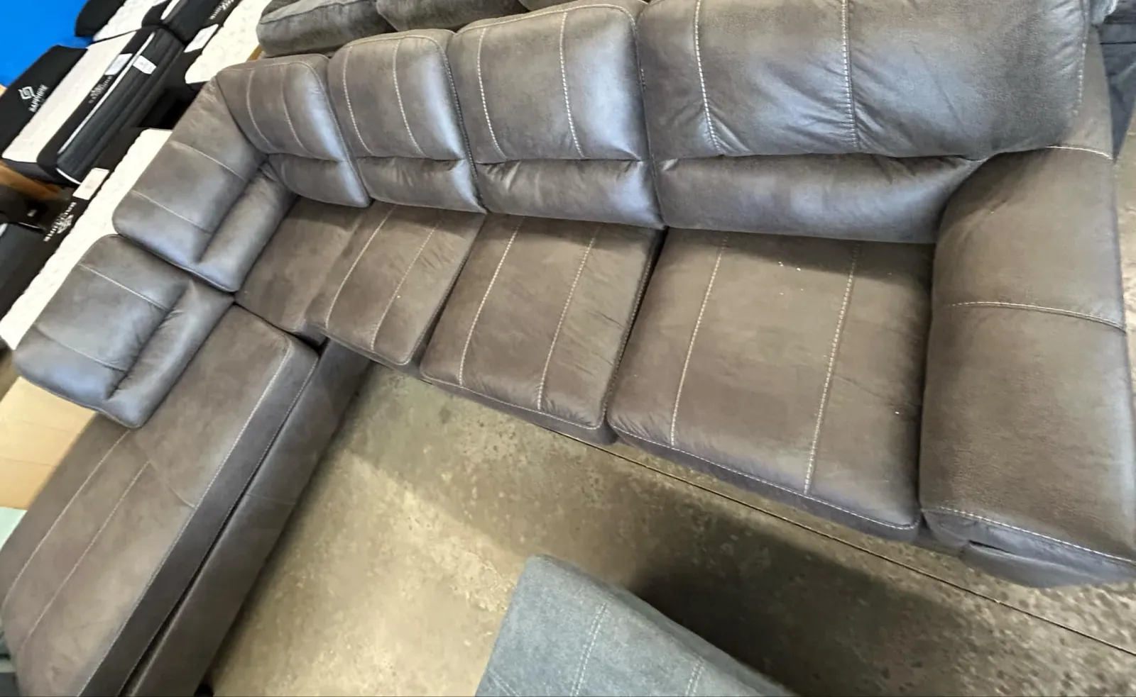 a close up of a couch