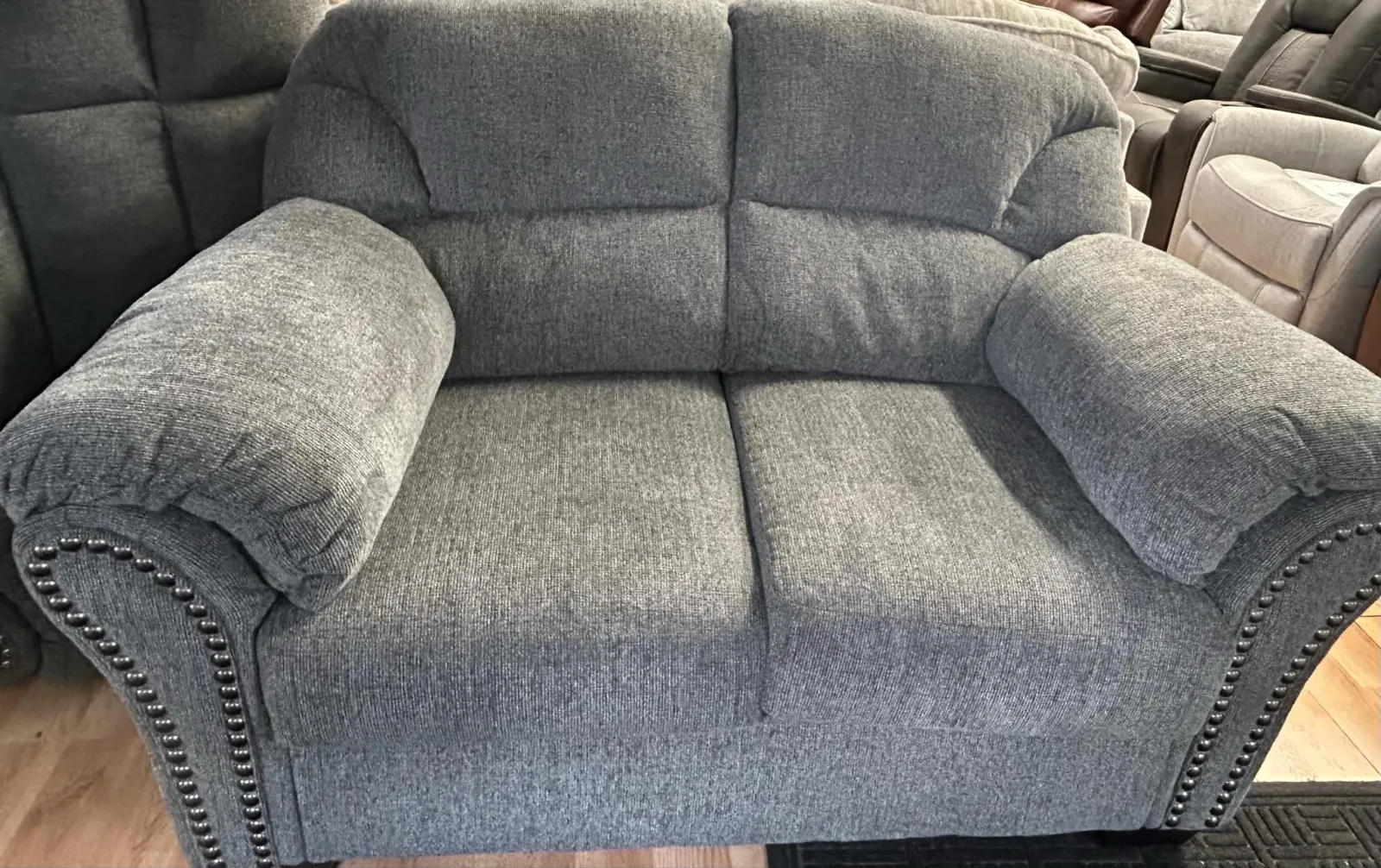 a close up of a couch