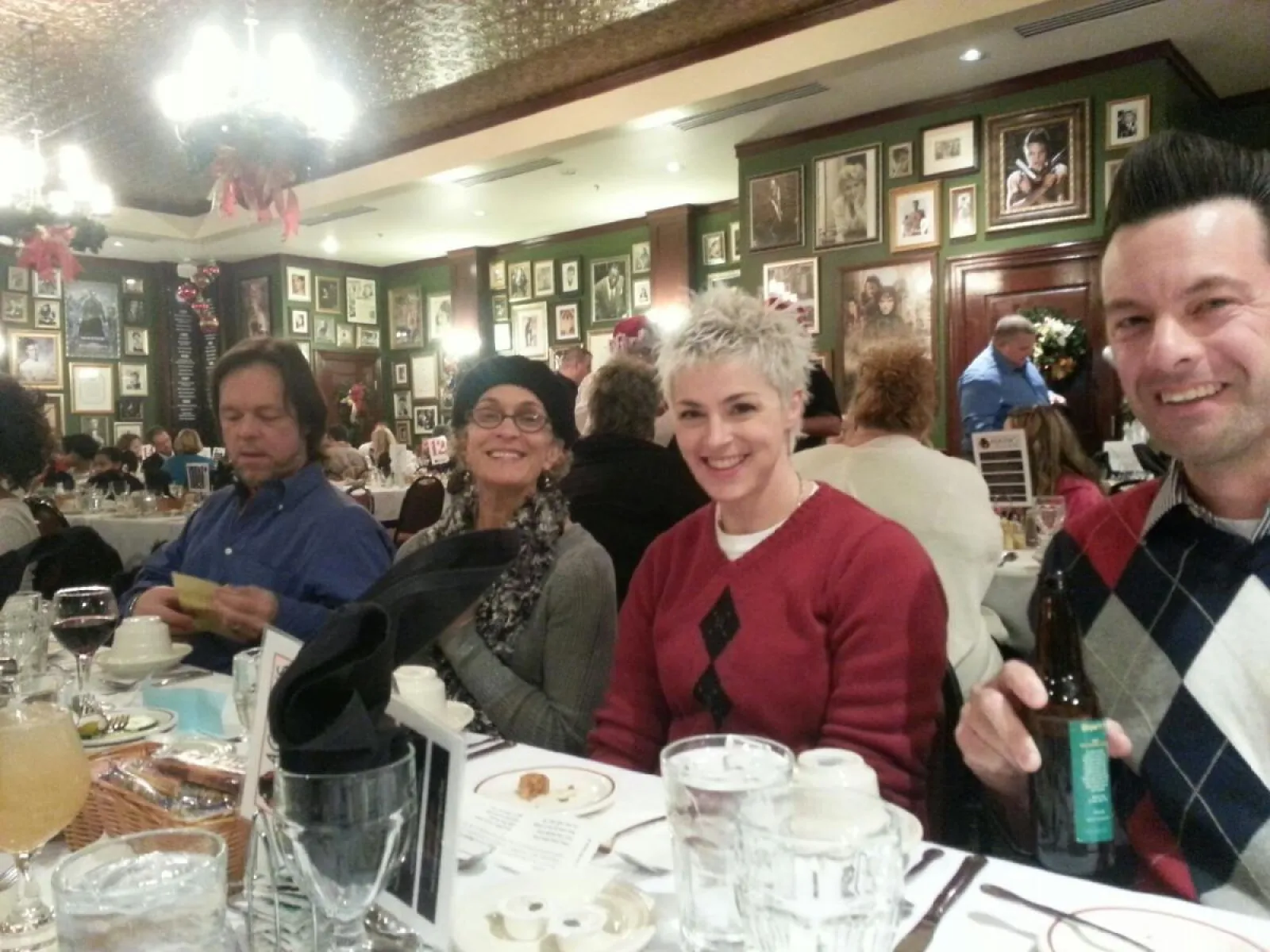 a group of people sitting around a table