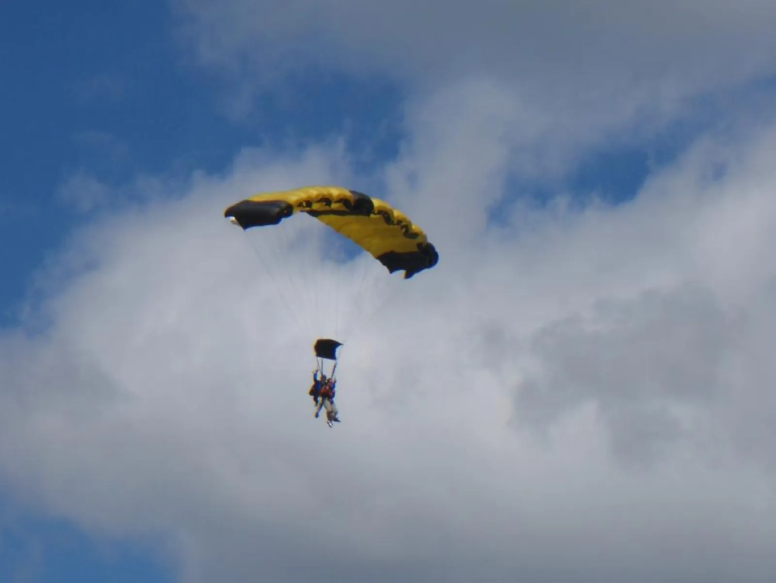 two people sky diving