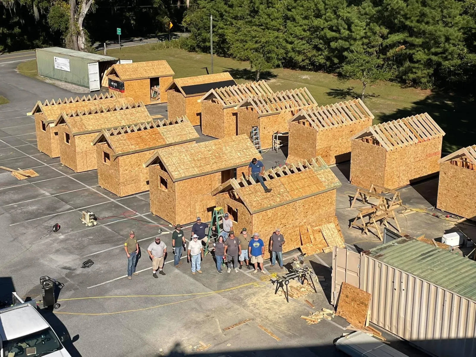 tiny homes under construction