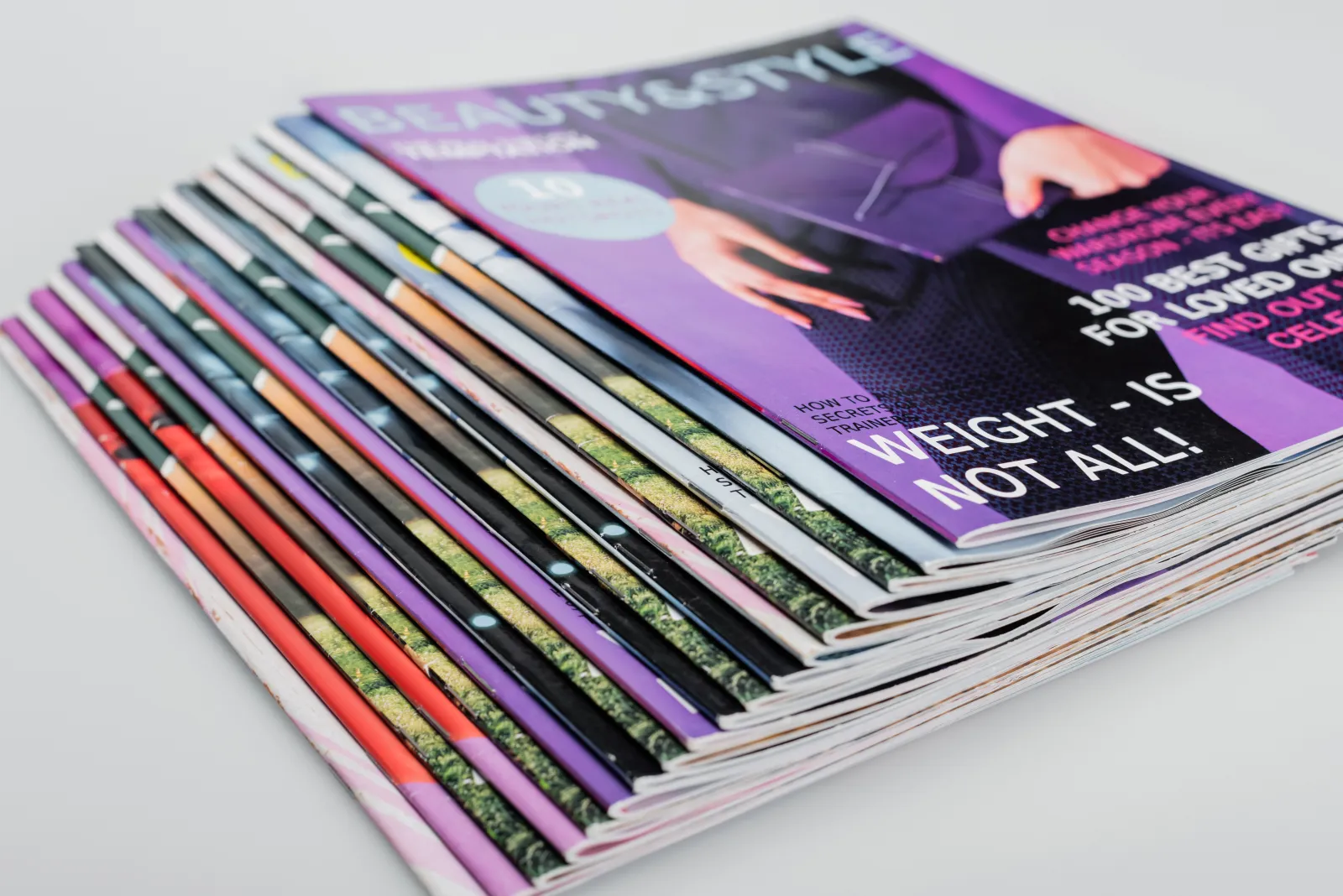 a stack of magazines