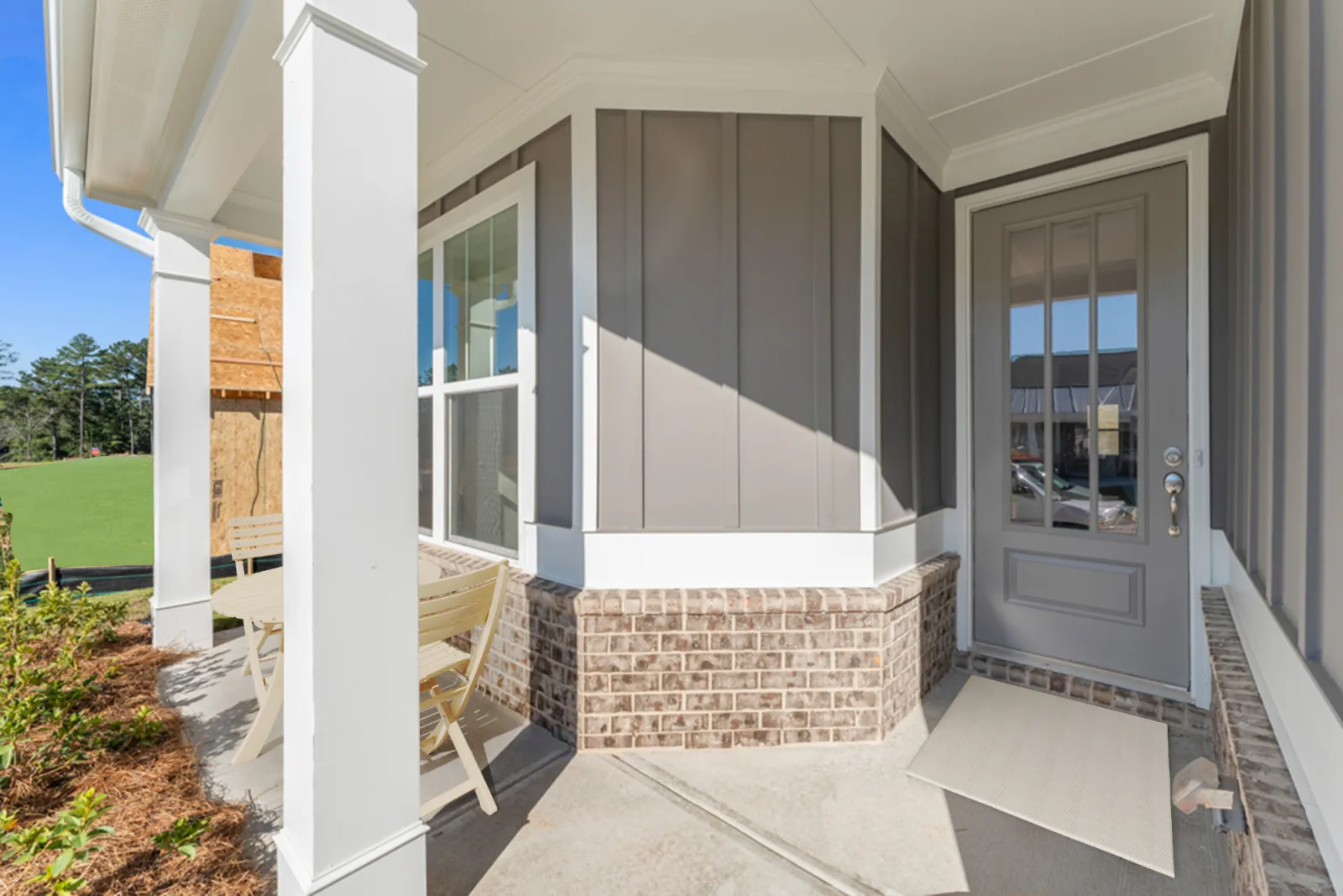 a house with a patio and a door