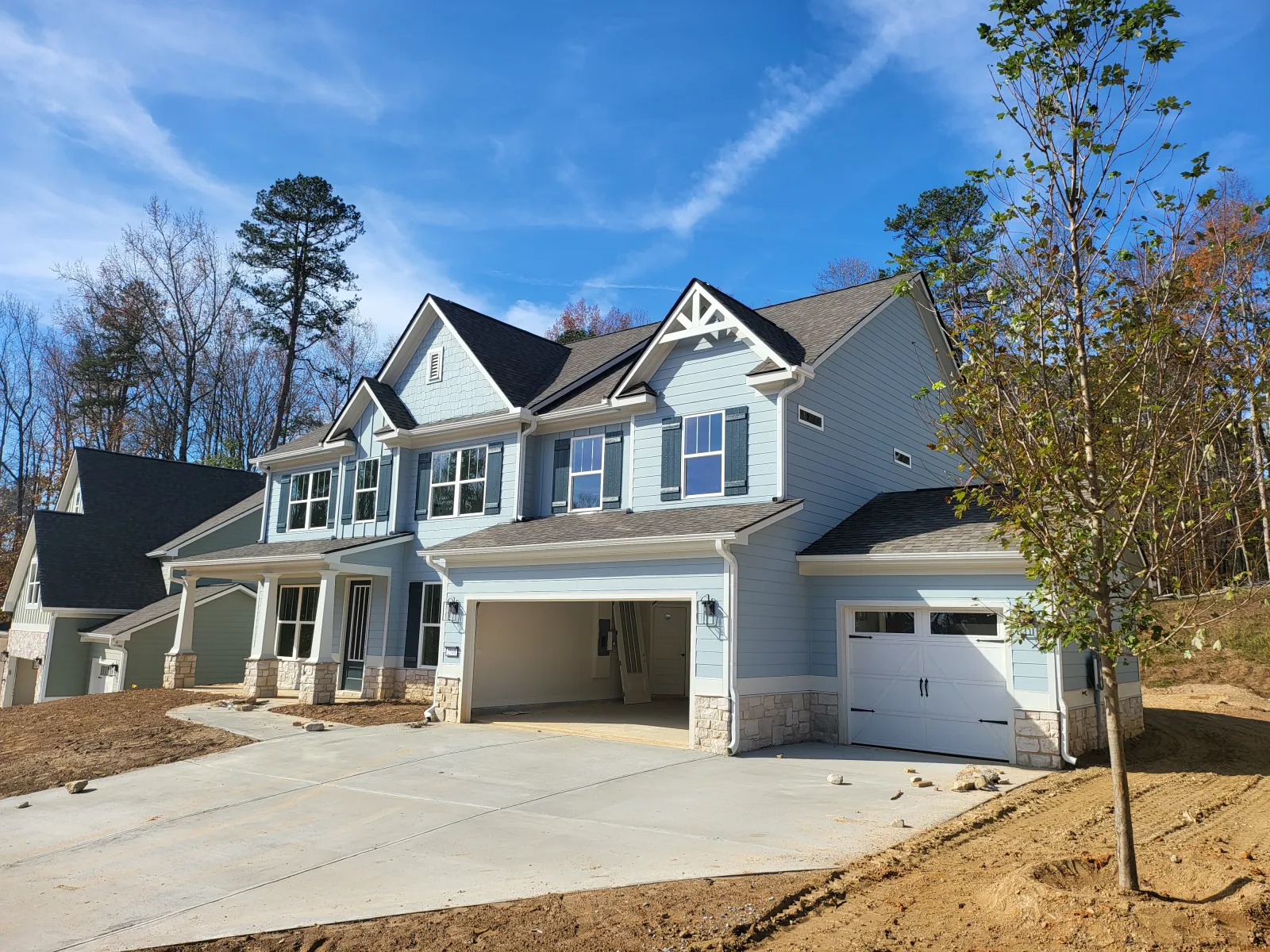 a house with a garage