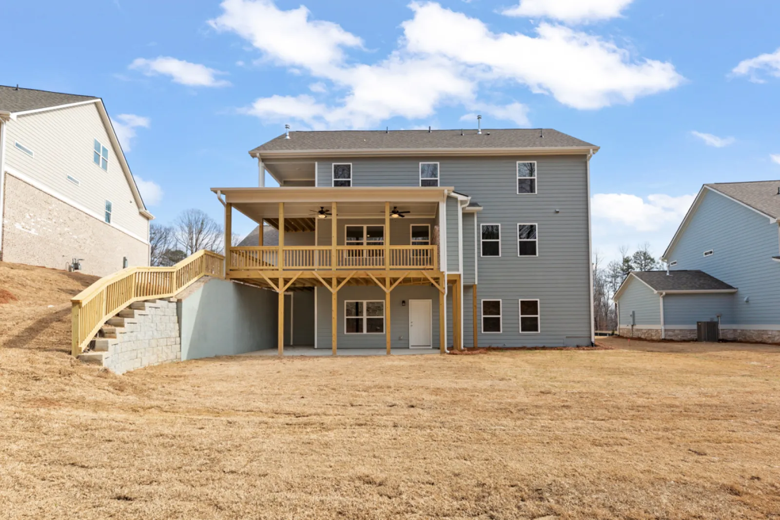 a house with a deck