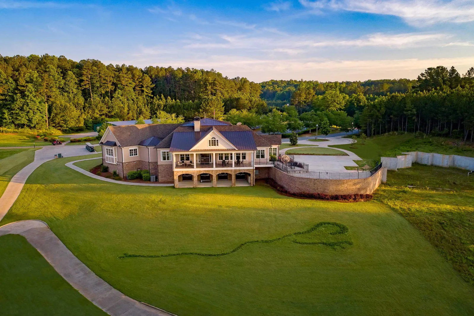 a house with a large lawn