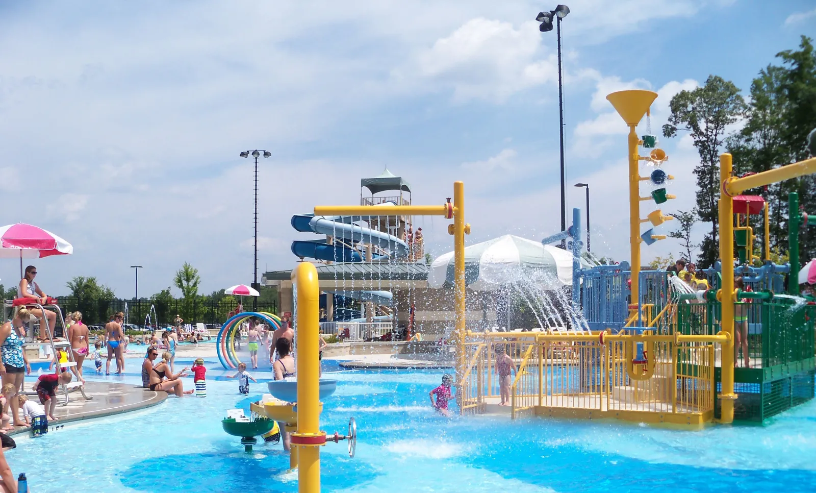 a water park with people