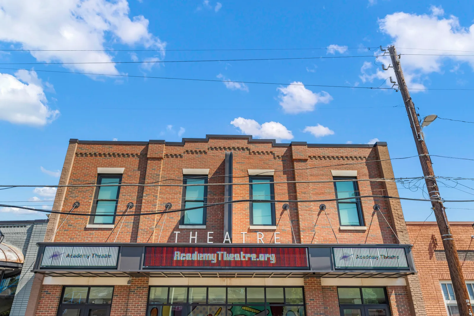 a building with a sign on it