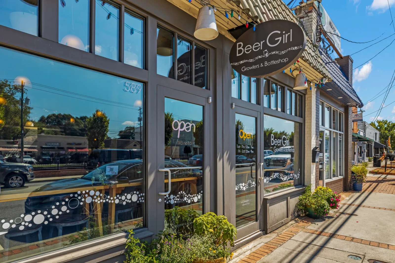 a store front with a glass front