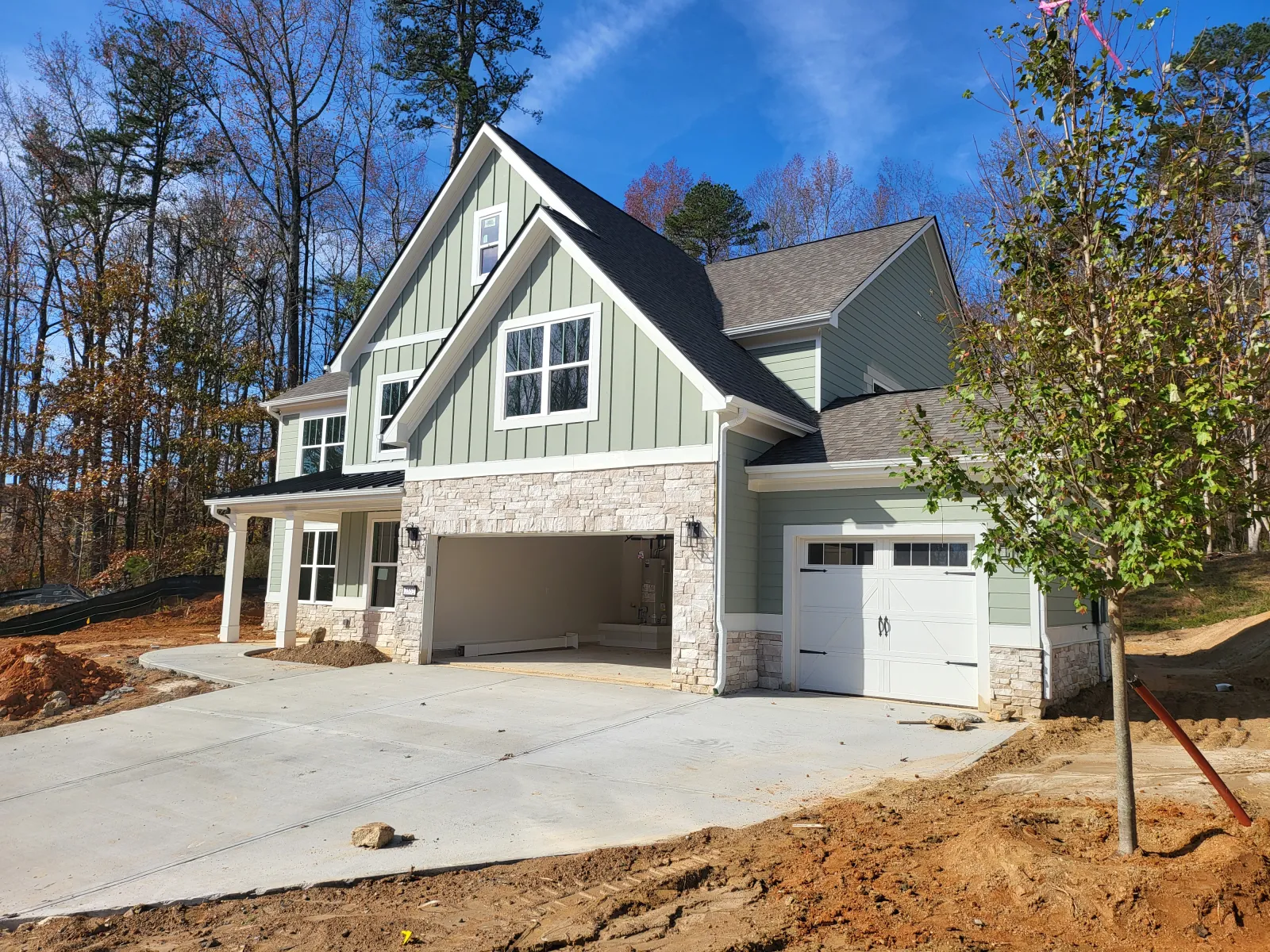 a house with a garage