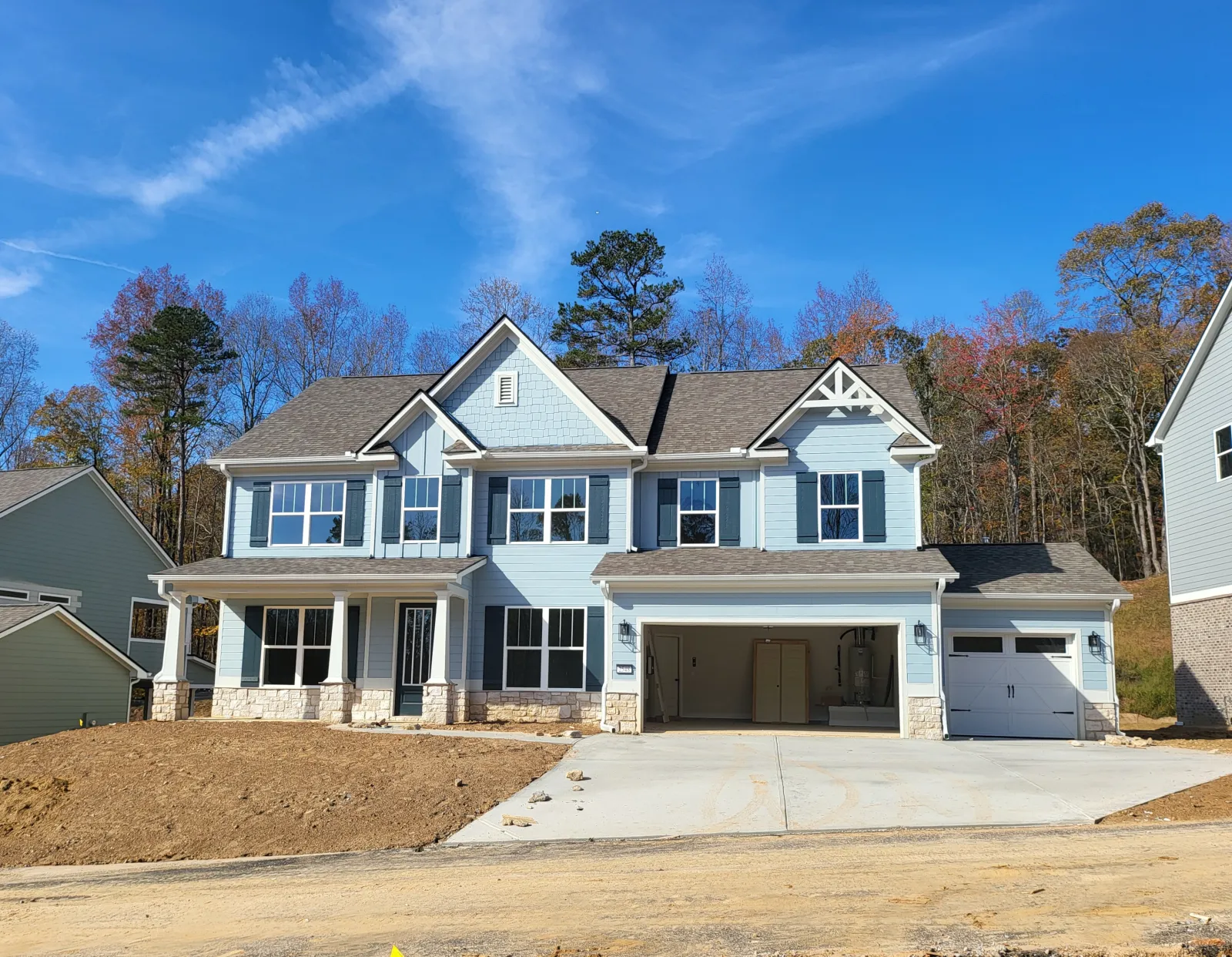 a house with a garage