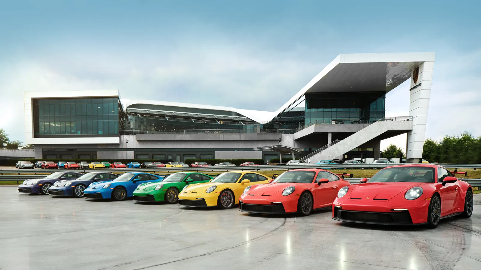 a group of cars parked outside a building