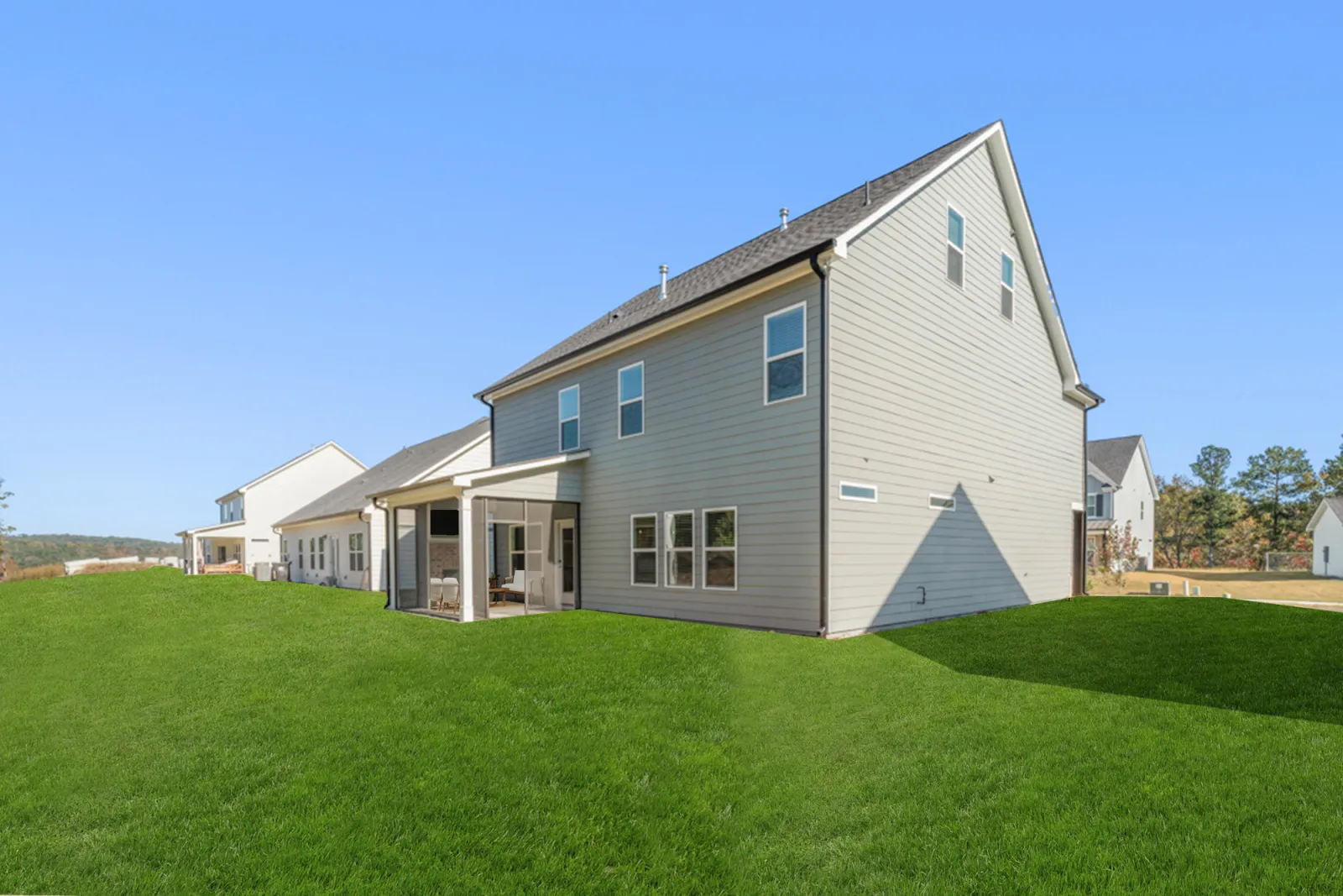 a house with a grass yard