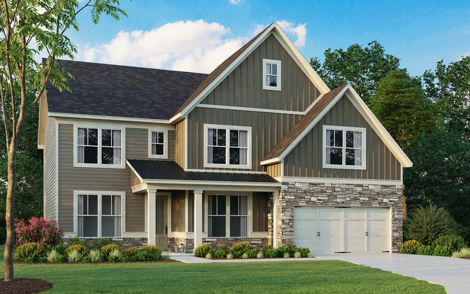 a house with a garage