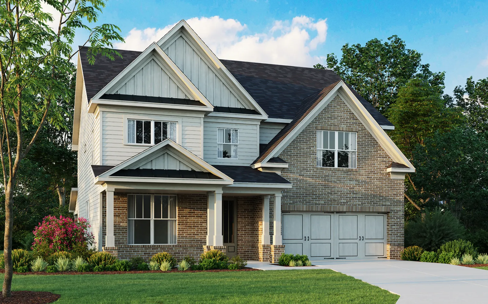 a house with a garage