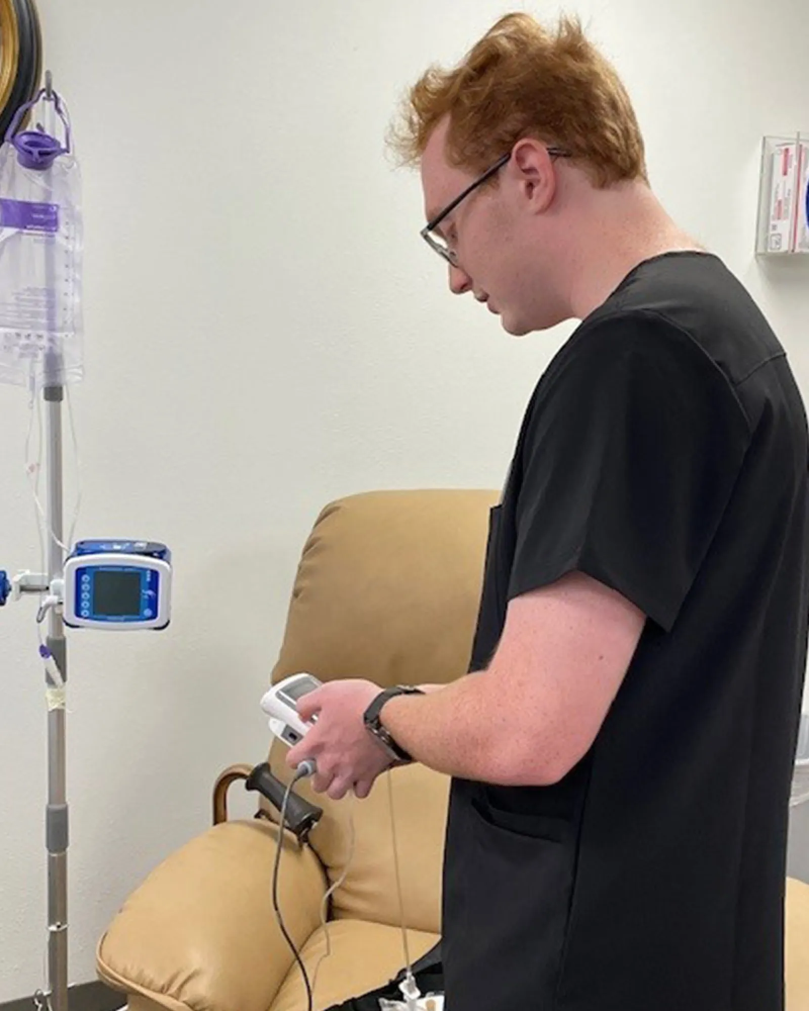 a man using a device
