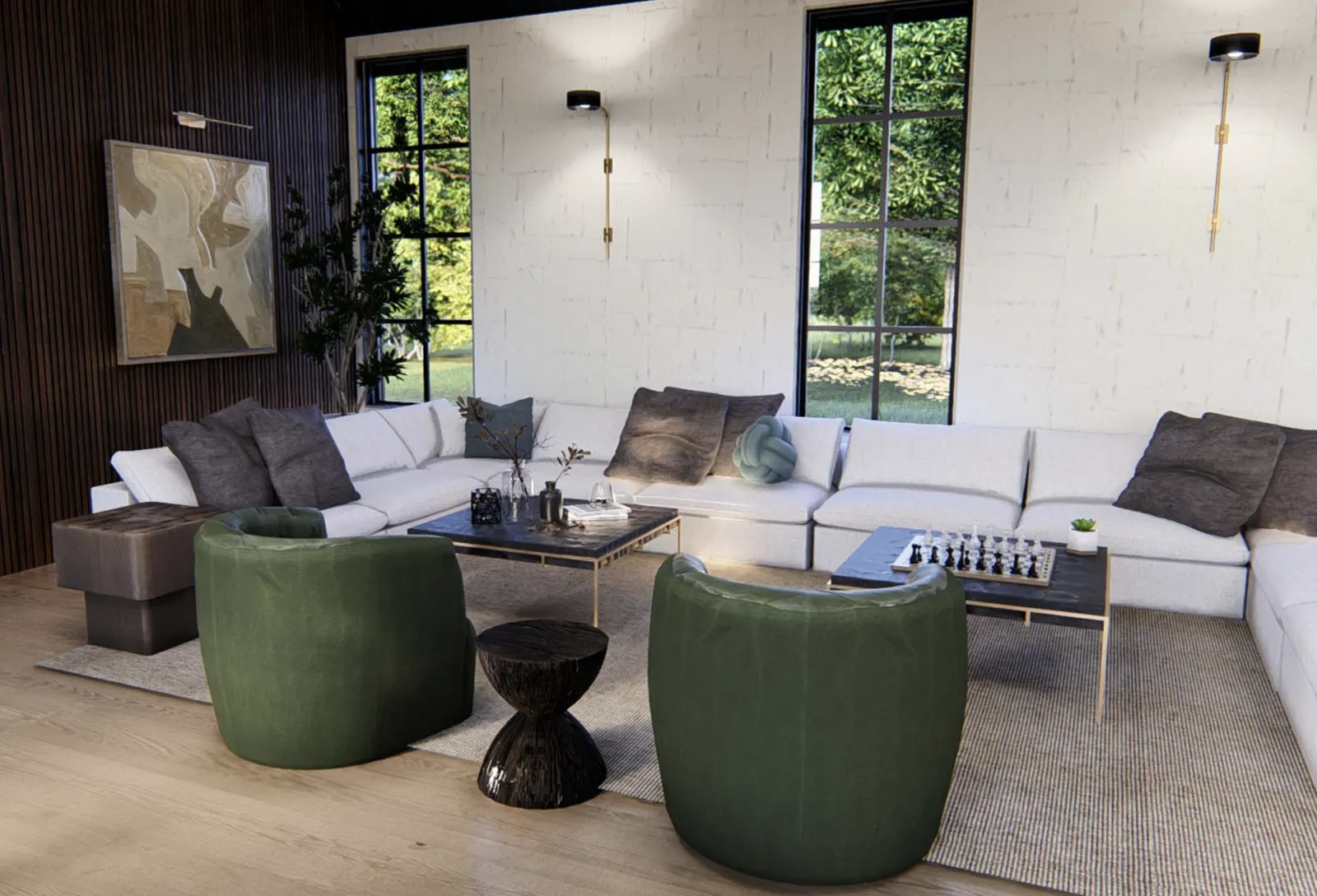 a living room with a couch and a coffee table