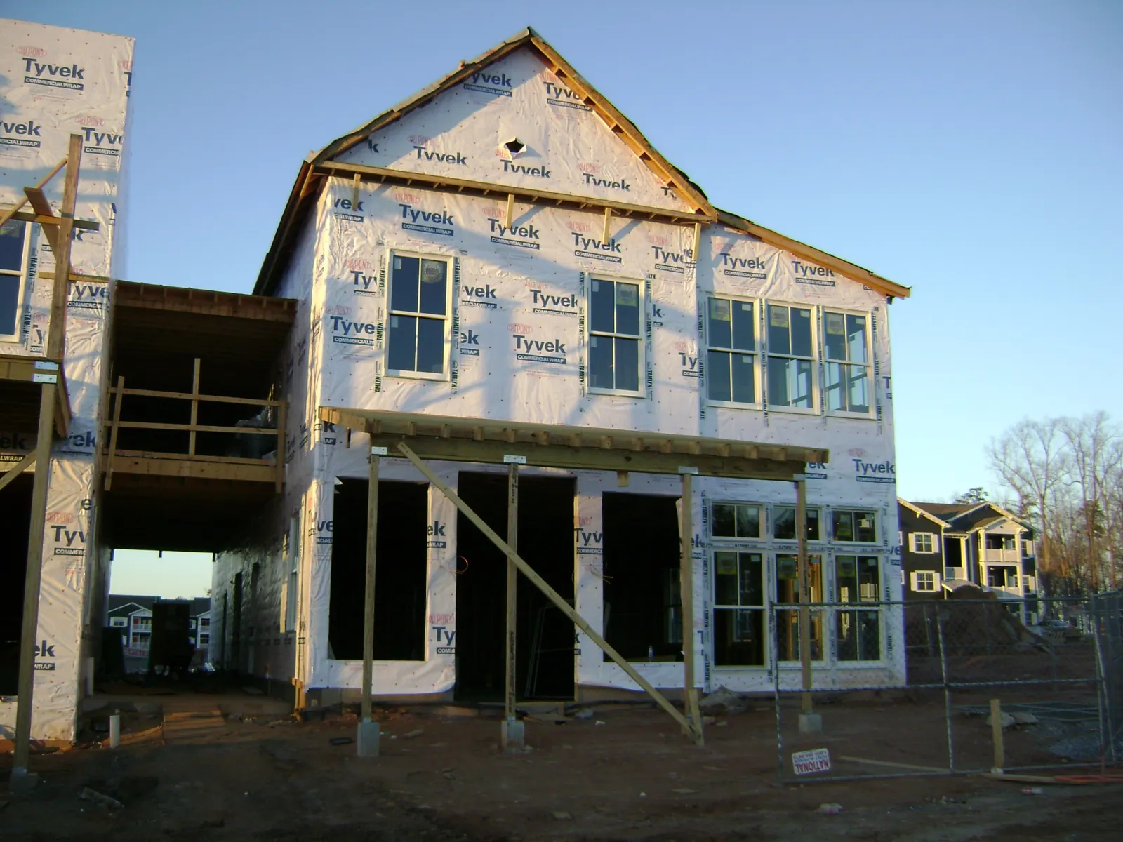 a building with a garage