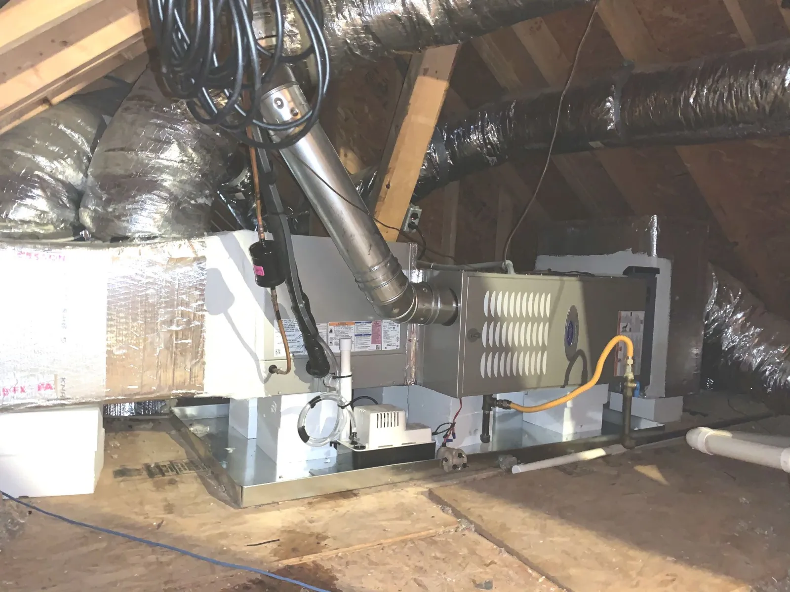 Carrier Furnace Installed by Estes Services in an Attic