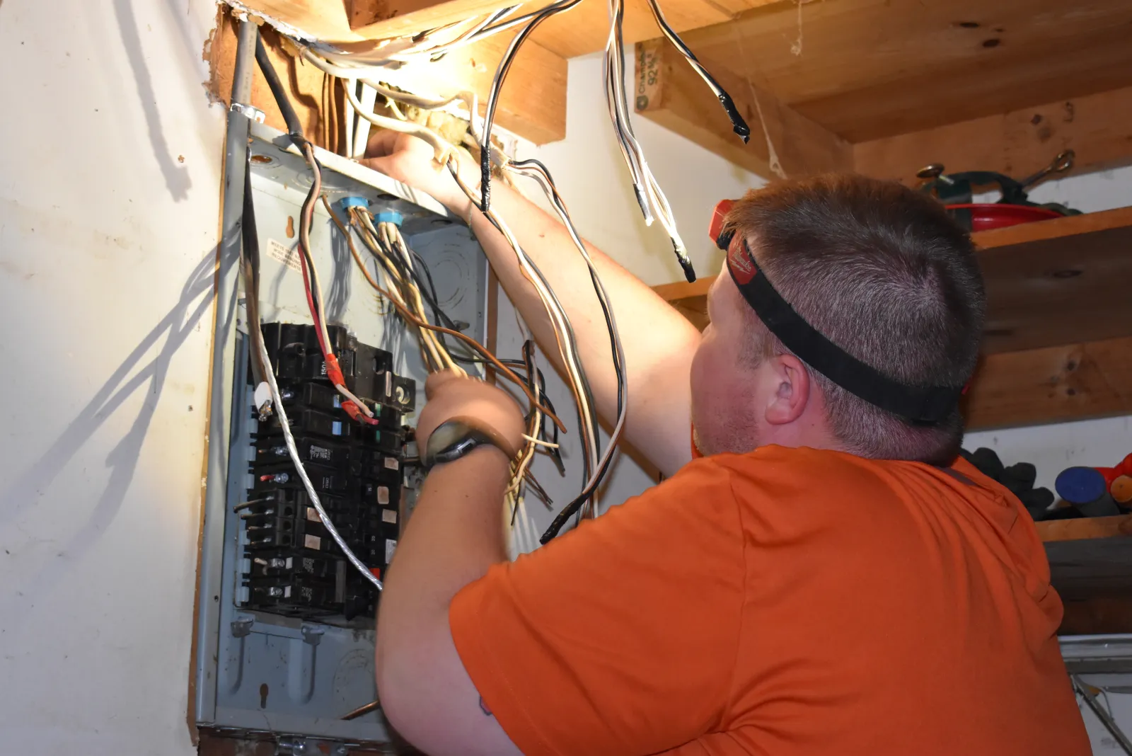 Estes Electrician working on an Electrical Panel