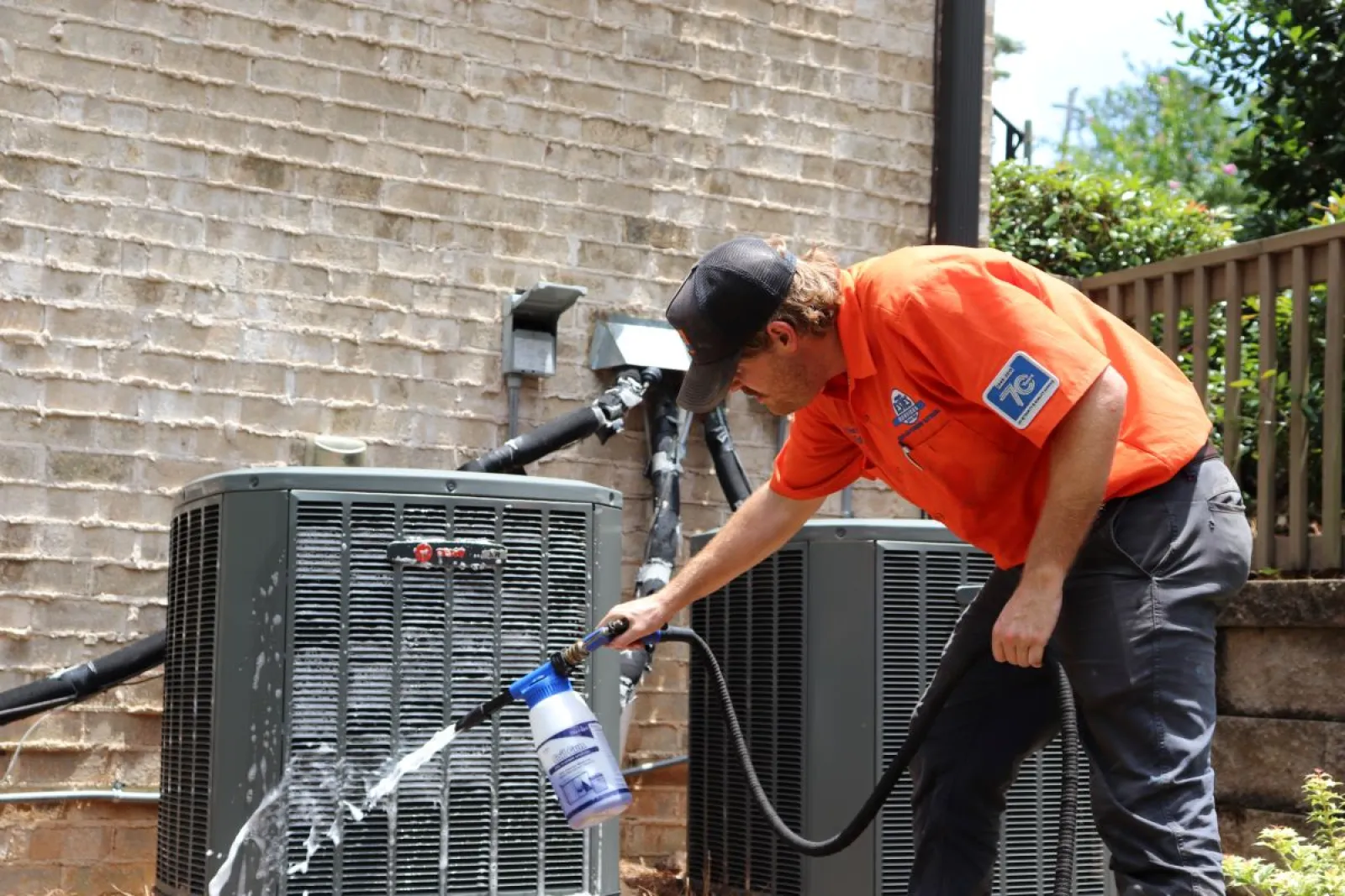 Estes Services Technician is performing a Maintenance of an HVAC System in East Cobb, Georgia