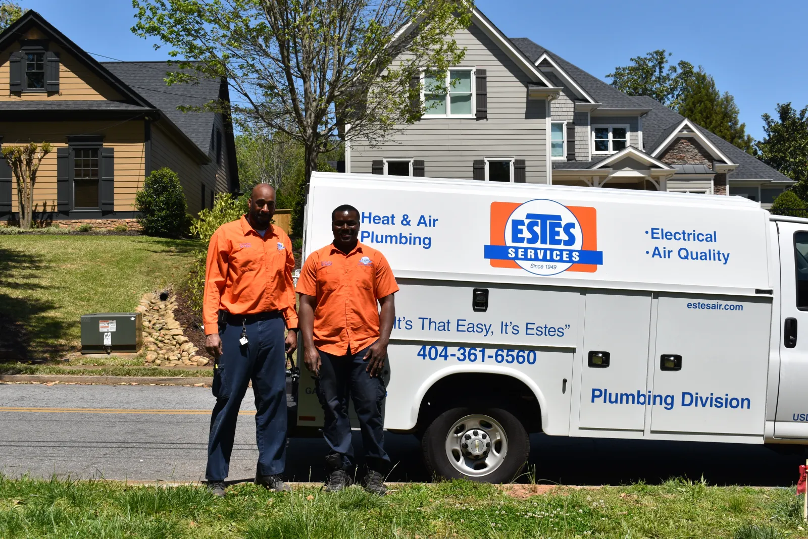 Estes Licensed Plumbers in front of a truck