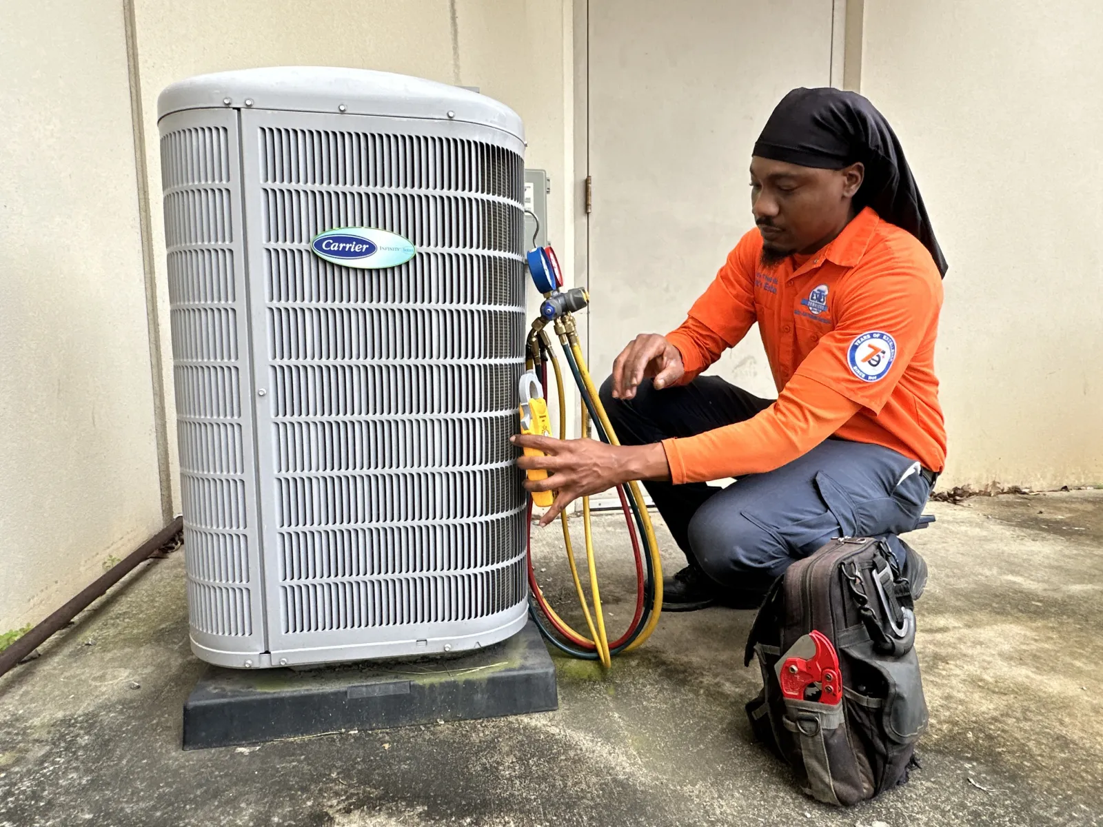Estes Services Tech attending and Emergency HVAC Call