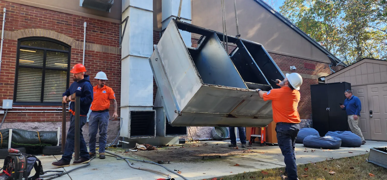 Estes Commercial HVAC Team installing a Equipment