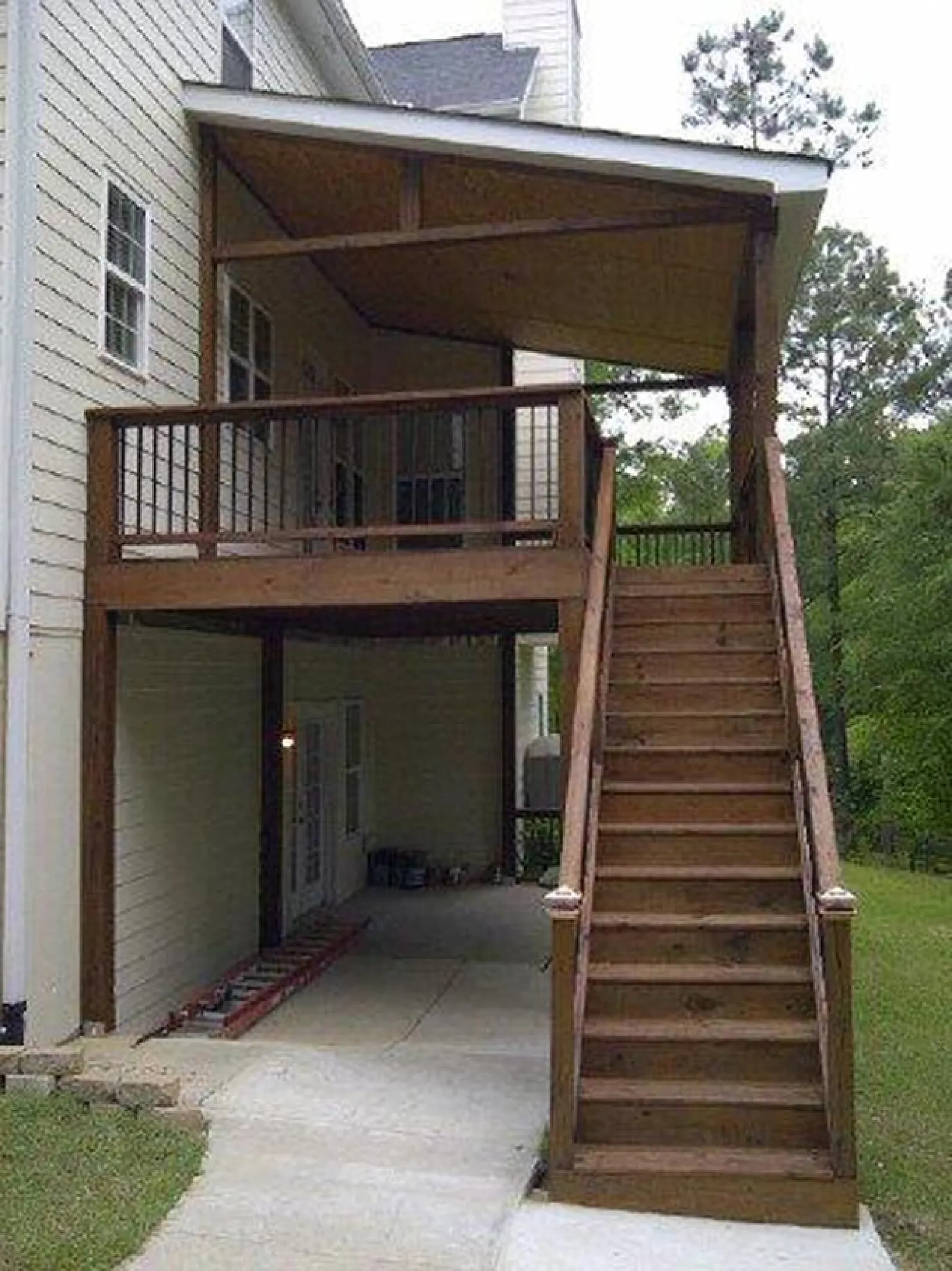 a house with a wood staircase