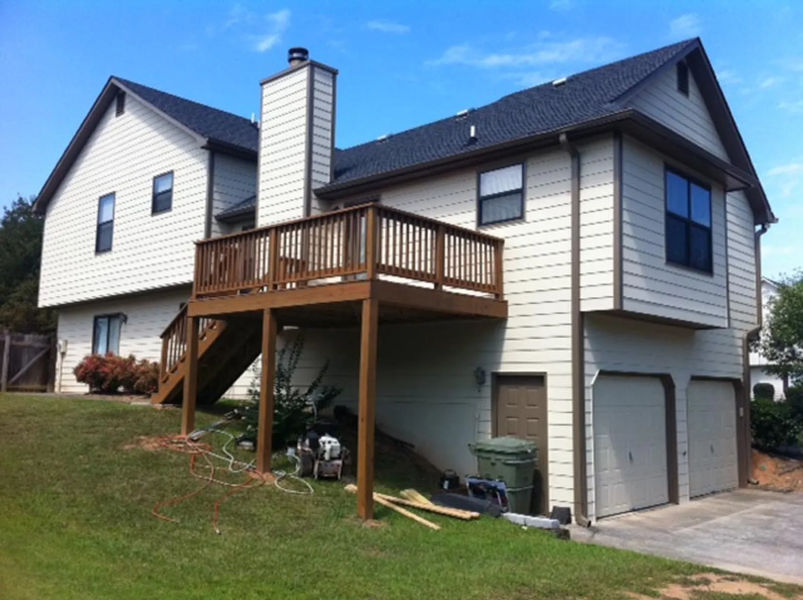 a house with a deck