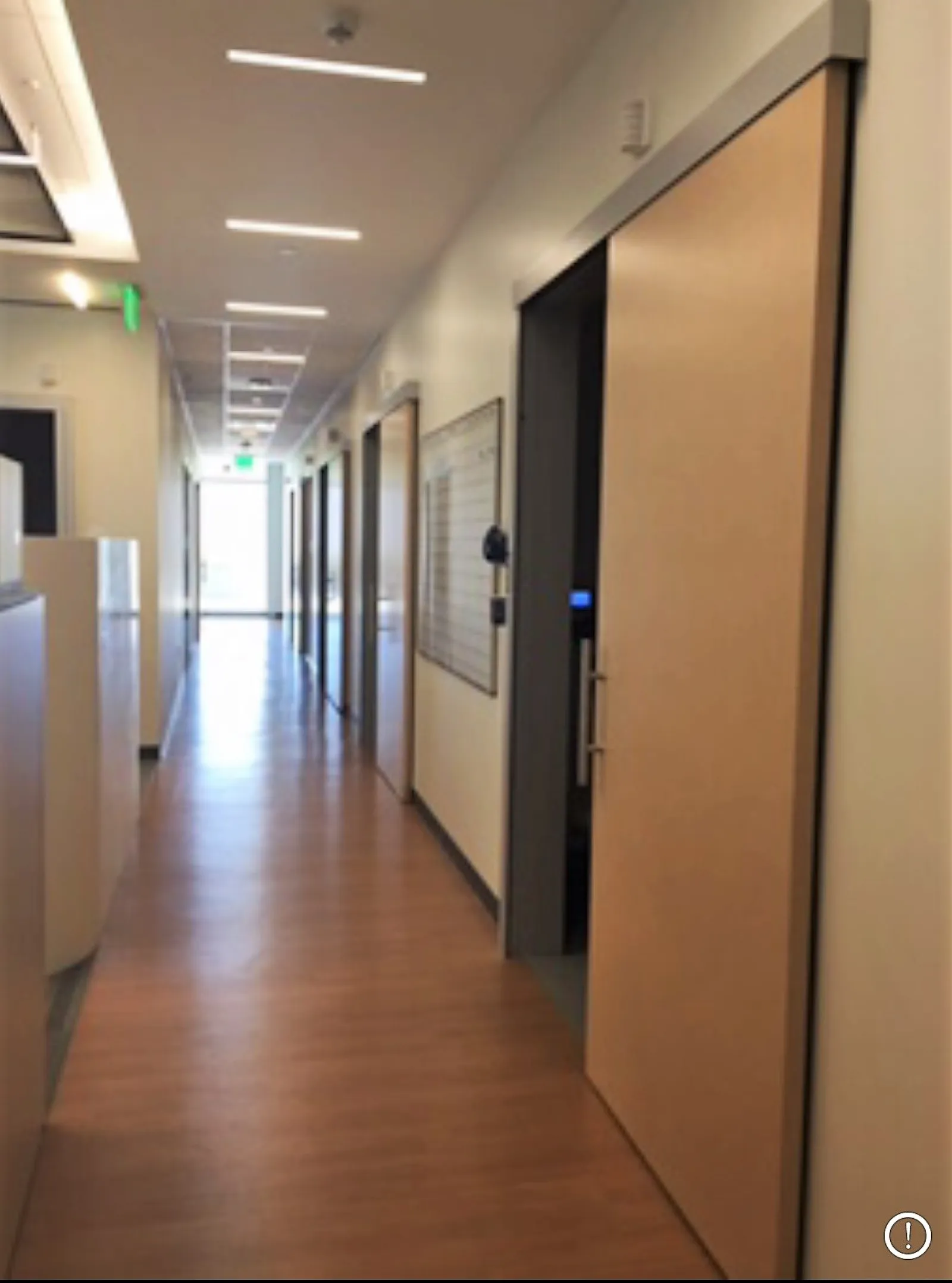 a long hallway with doors